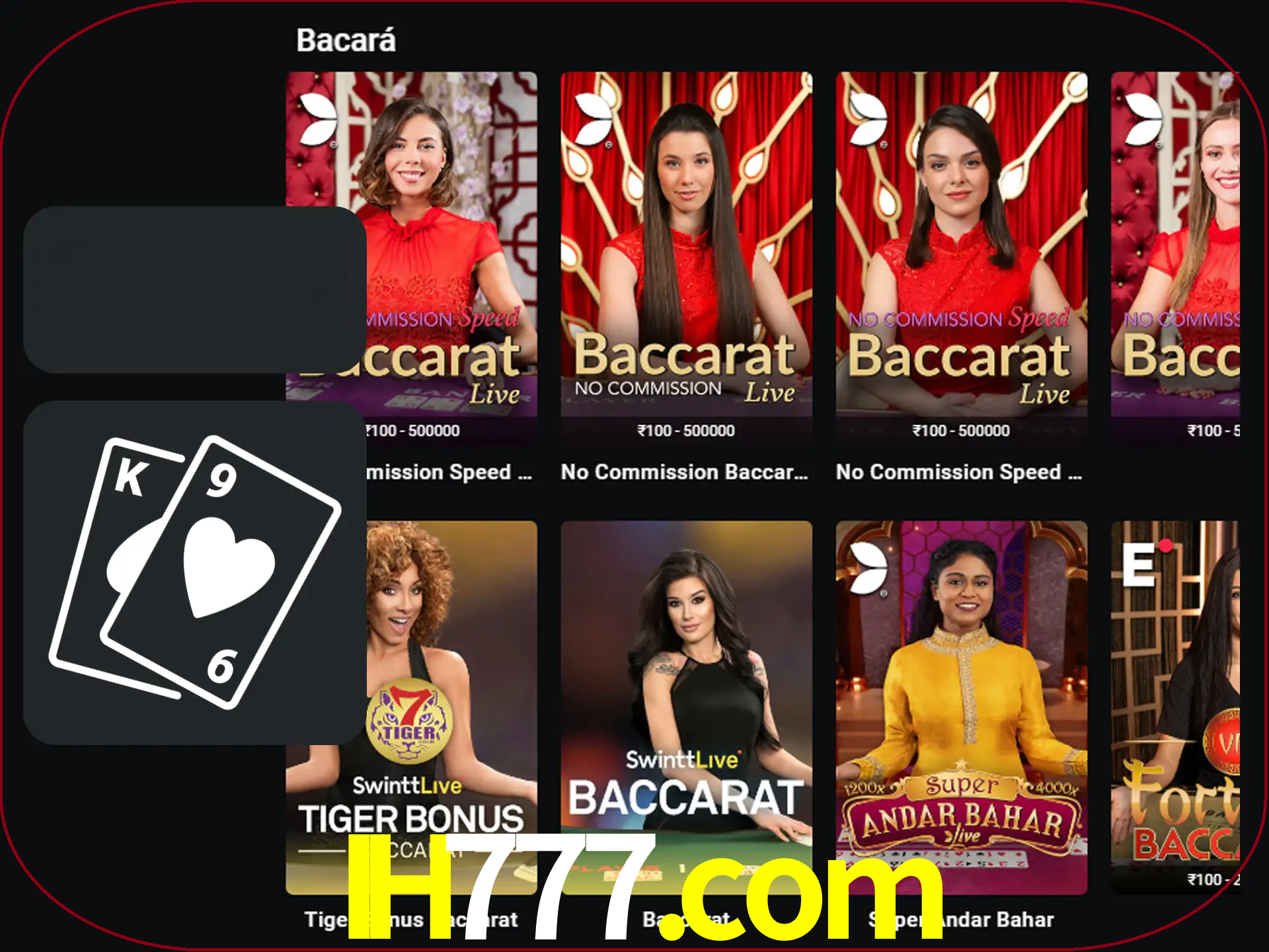 Ganhe muito dinheiro jogando jogos de bacará.