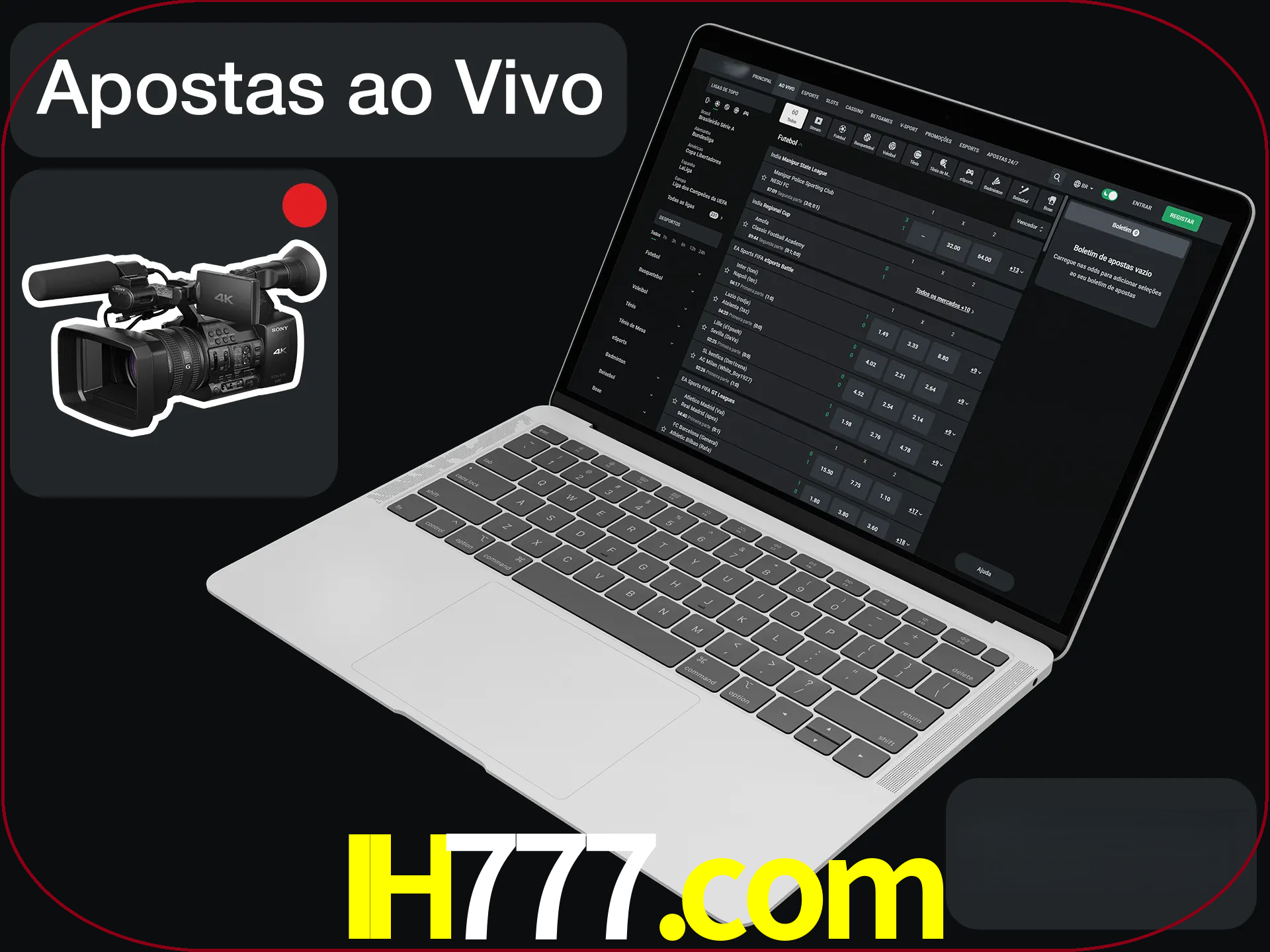 Aposte em formato ao vivo em nosso site.