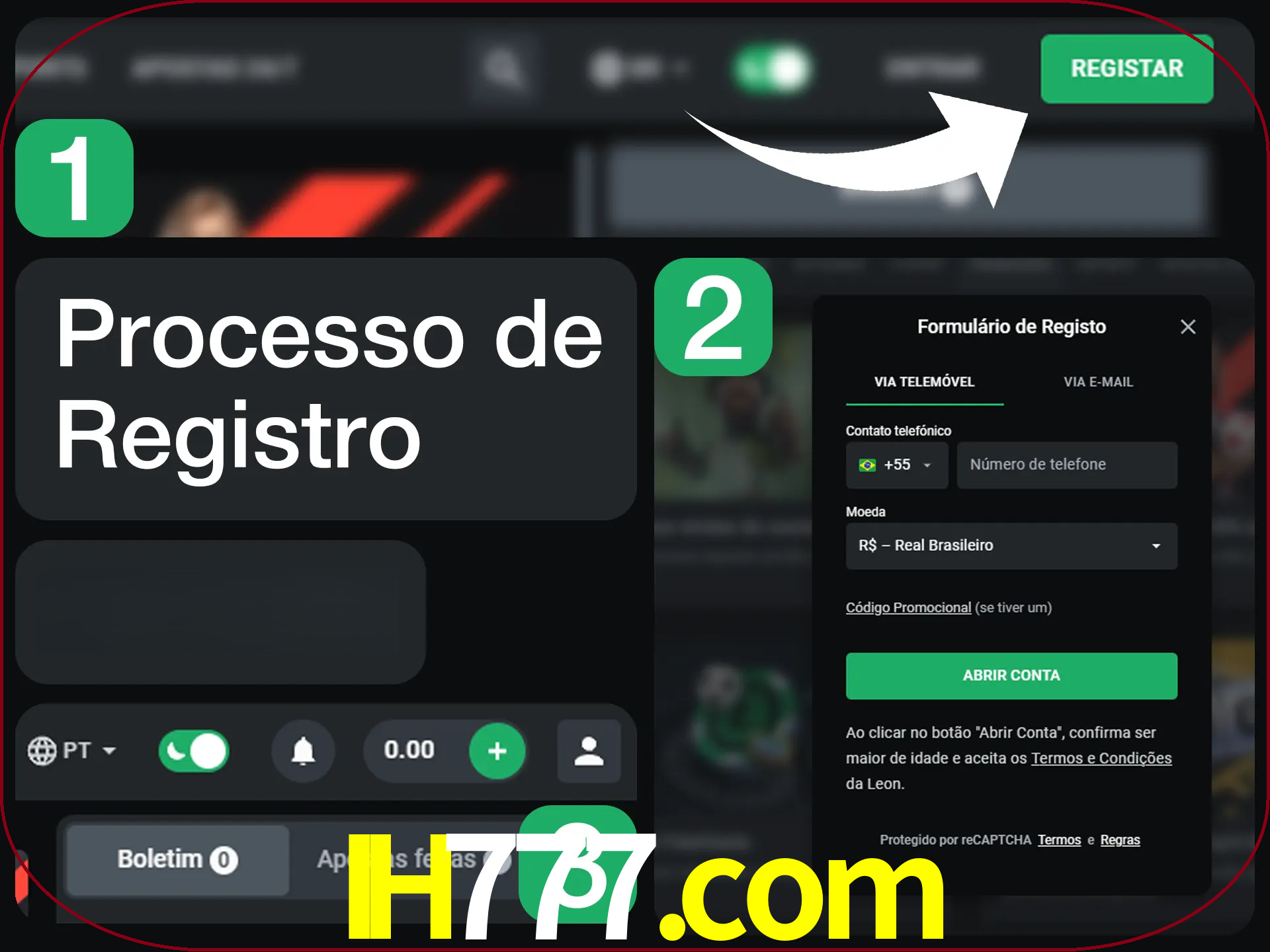 O processo de registro na LeonBet é simples.